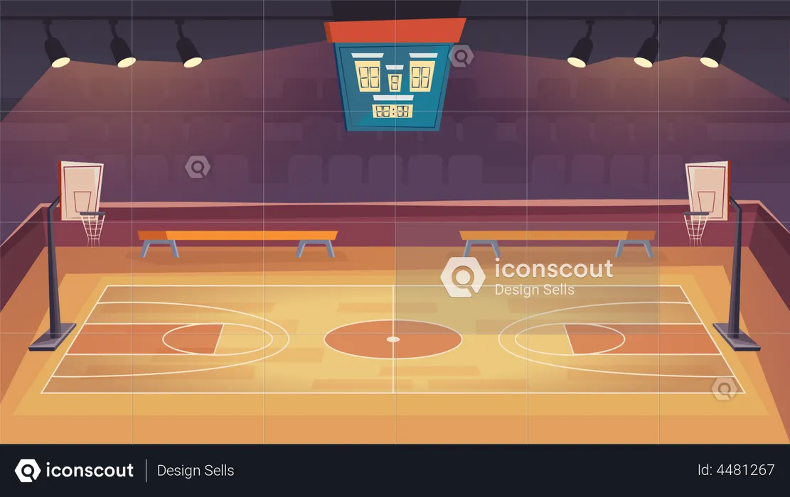Basketball Court  Illustration