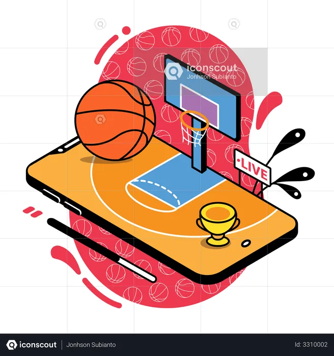 Basketball live streaming  Illustration