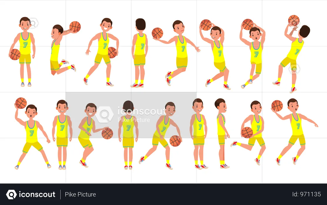Basketball Male Player Vector  Illustration