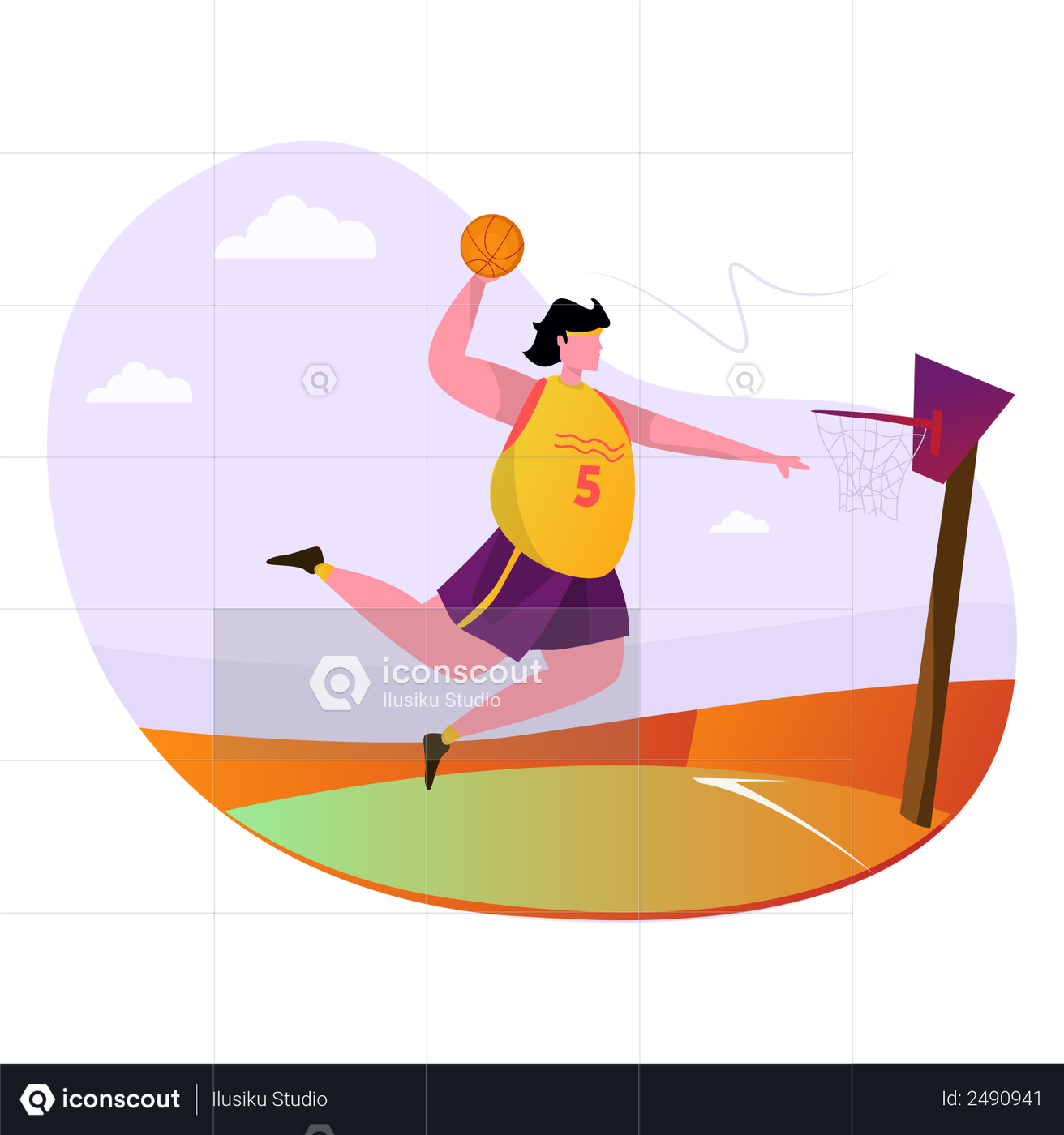 Premium Basketball player Illustration download in PNG & Vector format