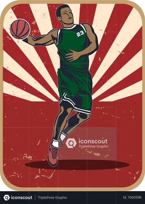 Poster Basketball player. Vector illustration. 