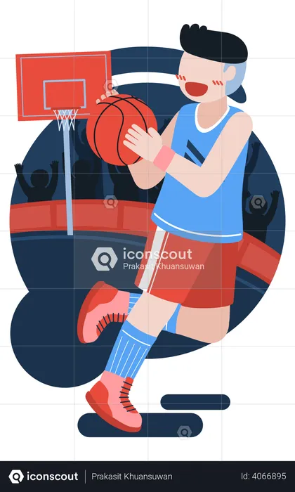 Basketball player holding basketball  Illustration