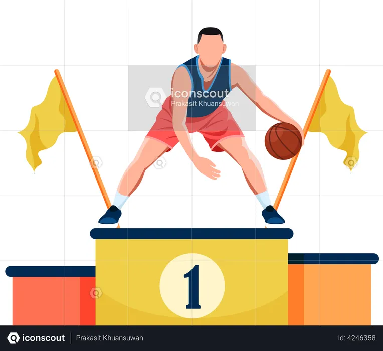 Basketball player trophy  Illustration