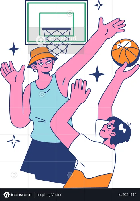 Basketball players  Illustration