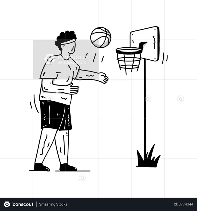 Basketball Playing  Illustration
