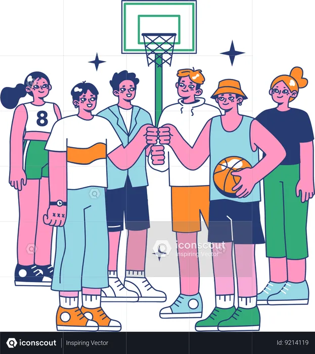 Basketball practice  Illustration