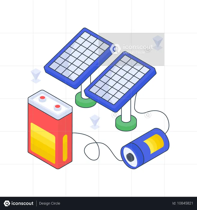 Bateria solar  Ilustración