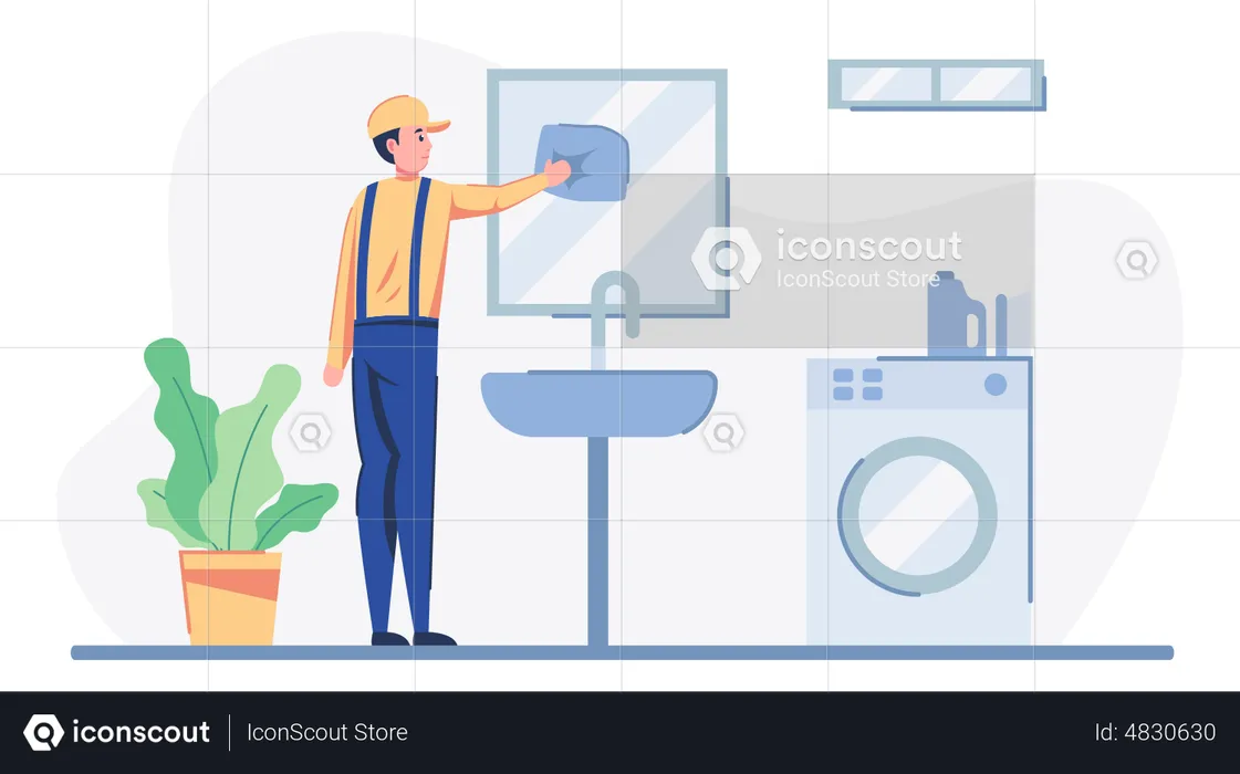 Bathroom Cleaning Service  Illustration