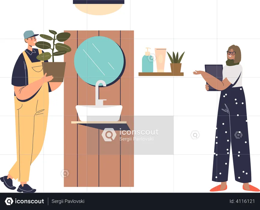 Bathroom decoration and renovation  Illustration