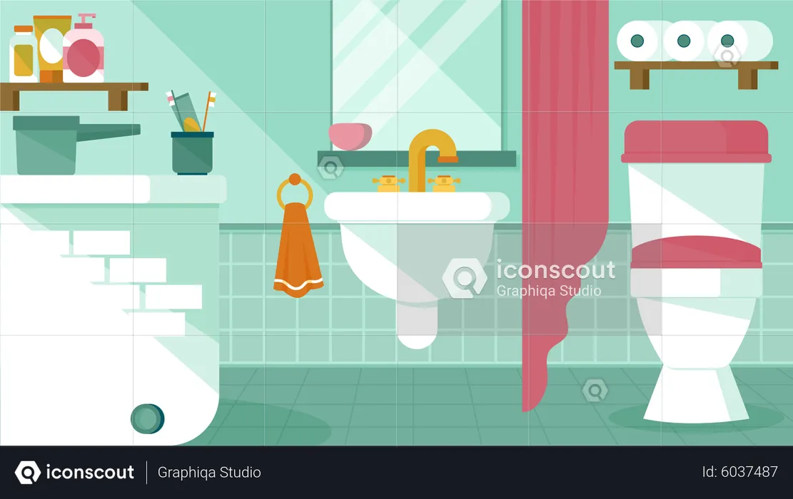 Bathroom Interior  Illustration