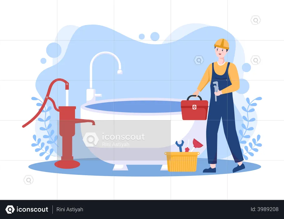 Bathtub Service  Illustration