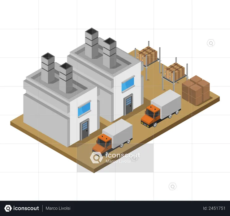 Bâtiment d'emballage  Illustration