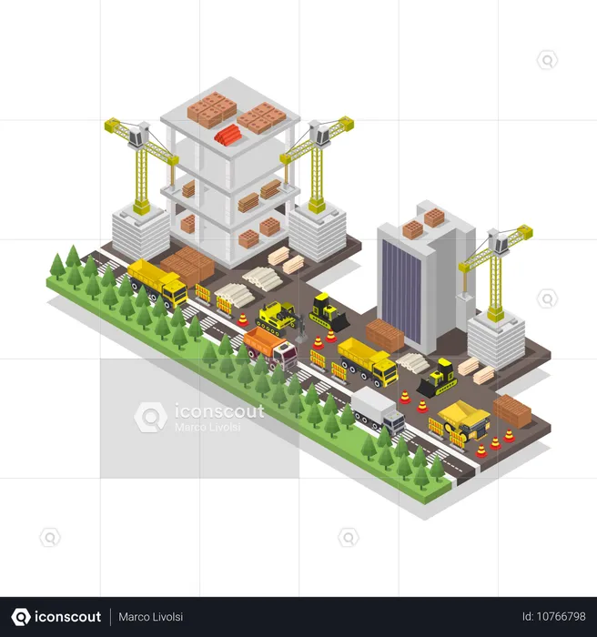 Bâtiment en construction  Illustration