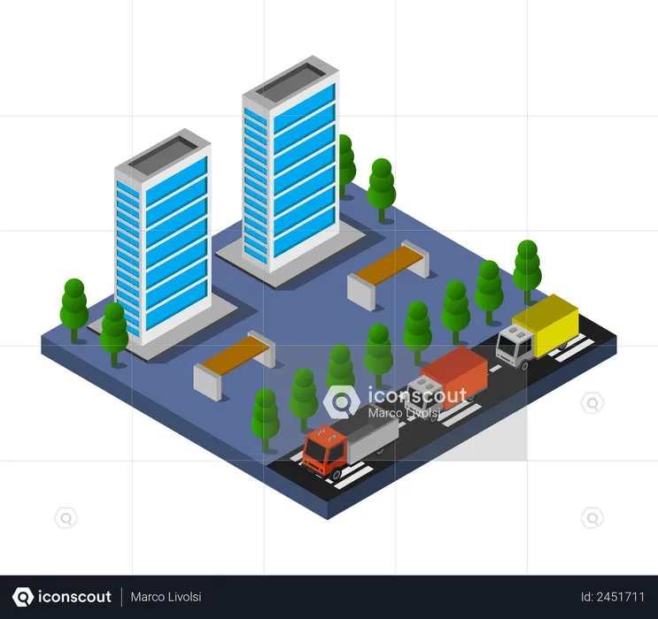 Bâtiments de la ville  Illustration