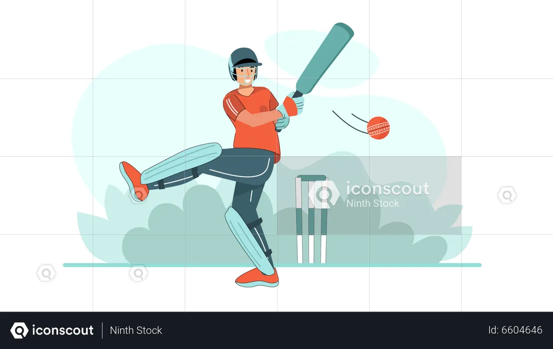 Batsman hitting ball  Illustration