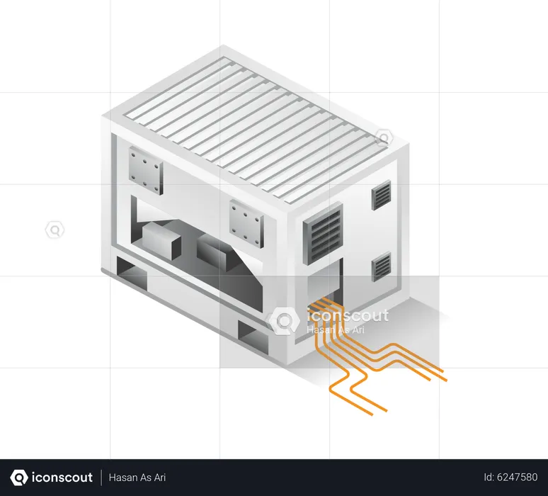 Battery box storing electric energy solar panel  Illustration