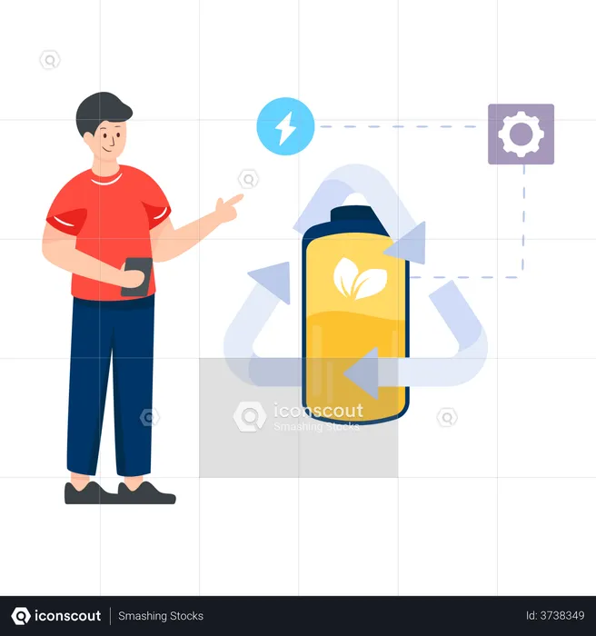 Battery Recycle  Illustration