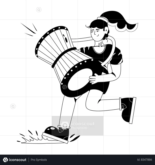 Batteur de tambour féminin  Illustration