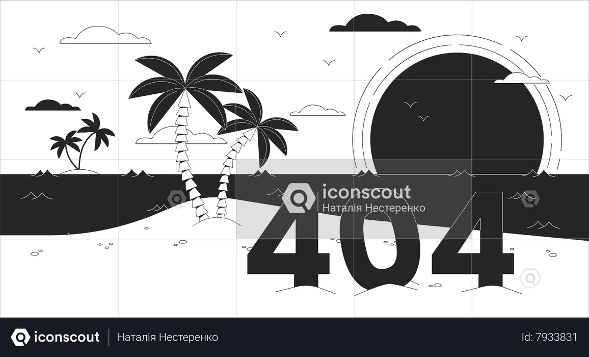 Erro Bay Paradise 404  Ilustração