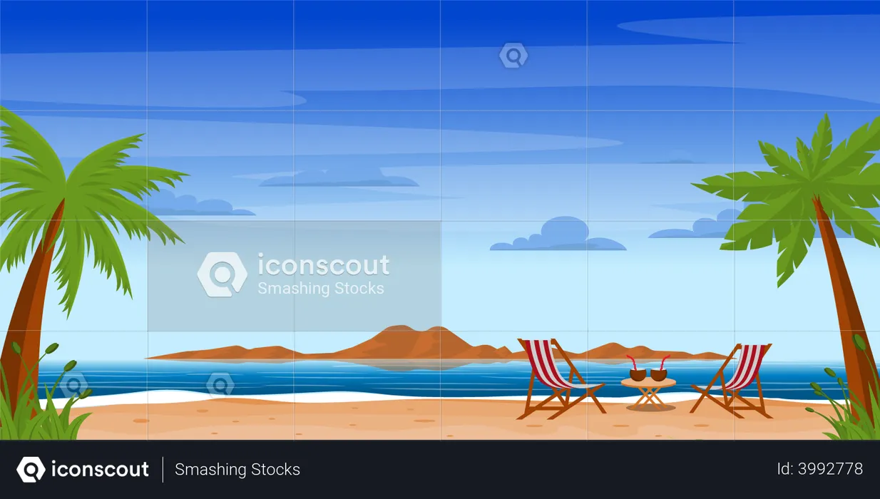 Beach Background  Illustration