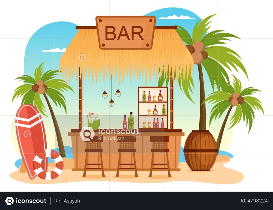 Beach Bar  Illustration