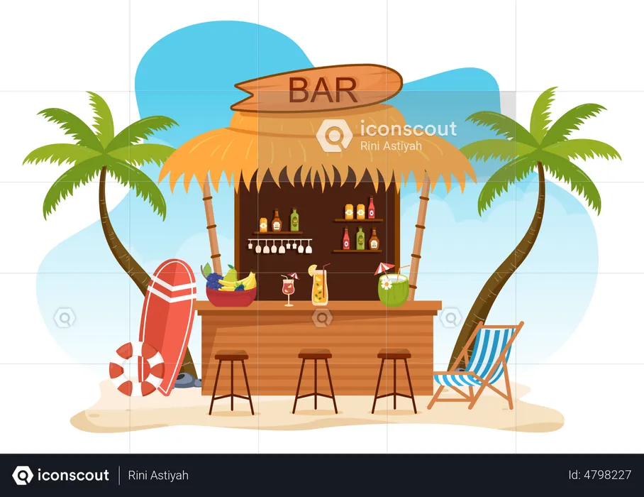 Beach Beer Stall  Illustration