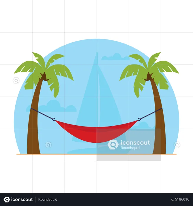 Beach hammock  Illustration