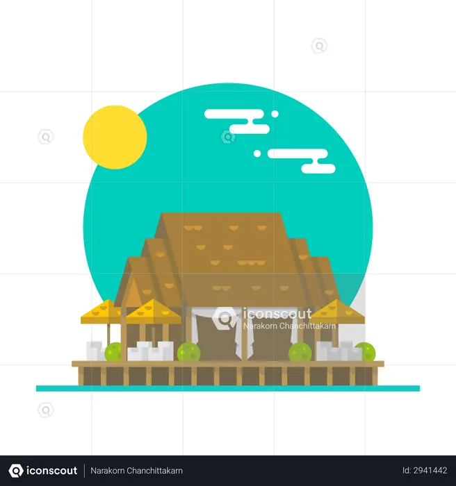Beach Hotel  Illustration