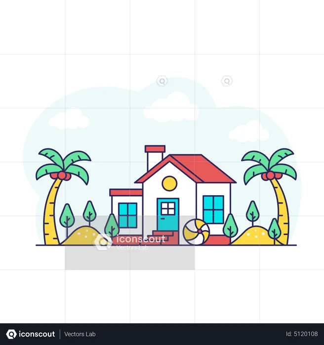 Beach House  Illustration