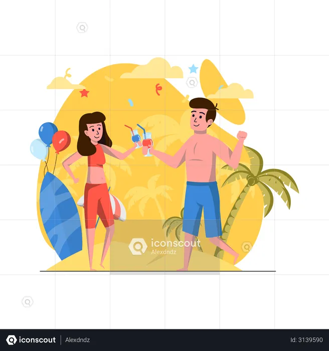 Beach party  Illustration