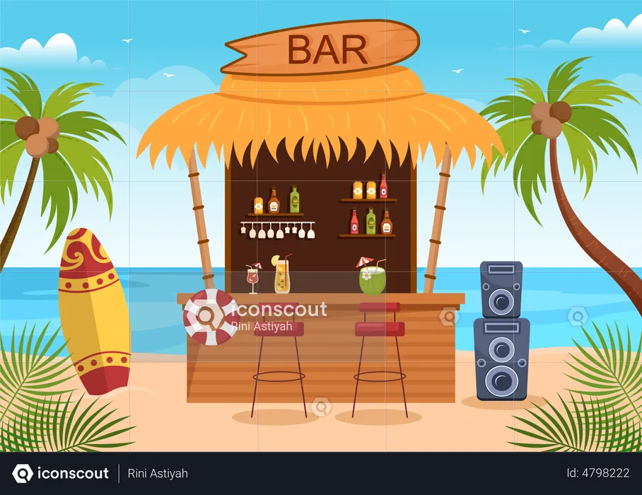 Beach Pub  Illustration