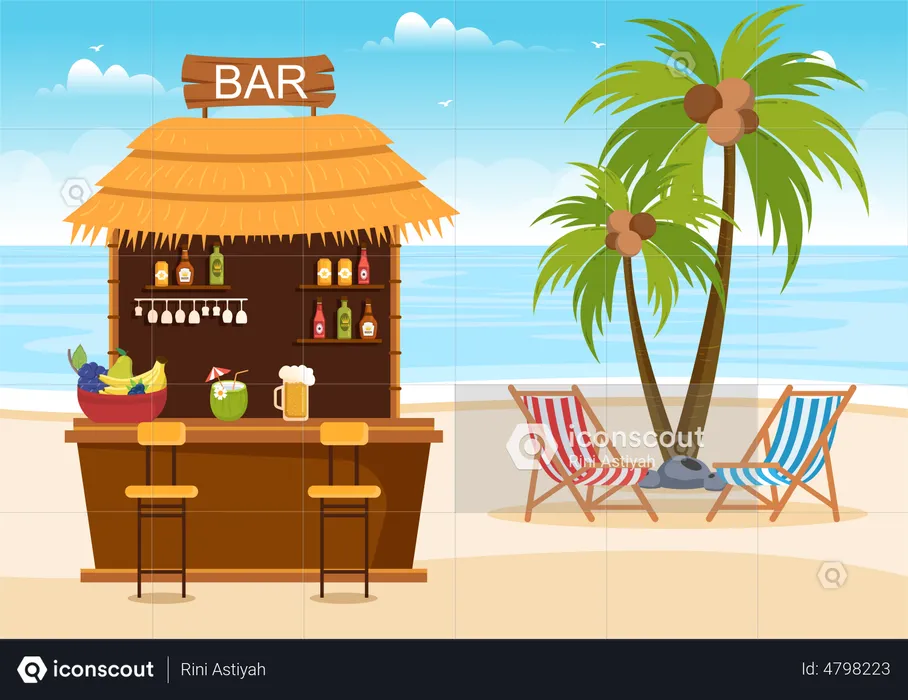 Beach Pub  Illustration