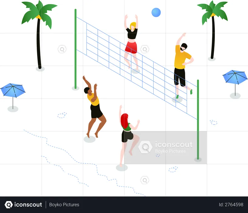 Beach volleyball  Illustration