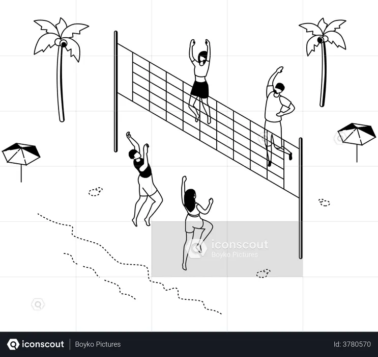 Beach Volleyball  Illustration