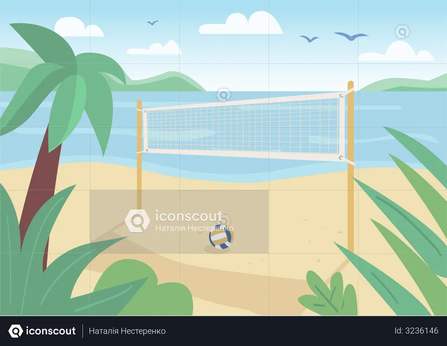 Beach volleyball net  Illustration