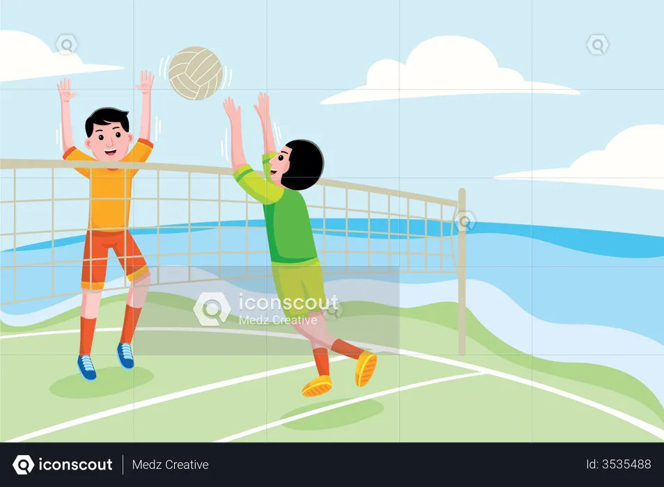 Beach-Volleyball  Illustration