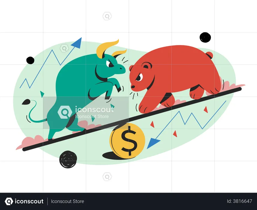Bear and Bull  Illustration