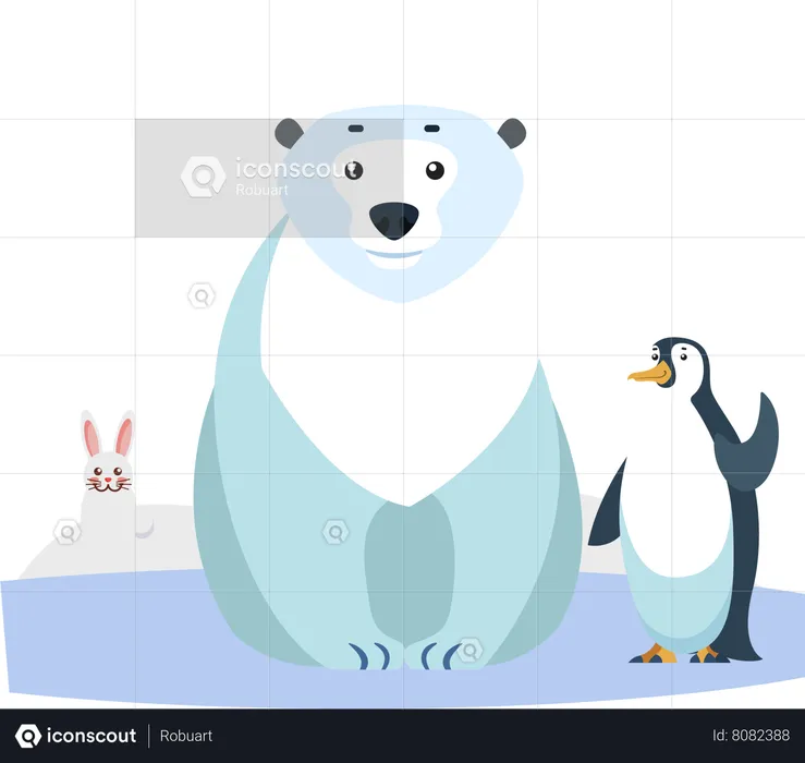 Bear And Penguin  Illustration
