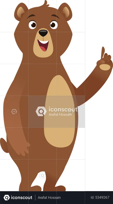 Bear raising one finger  Illustration