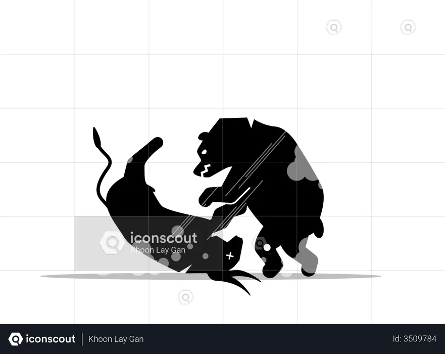 Bear wining stock market competition  Illustration