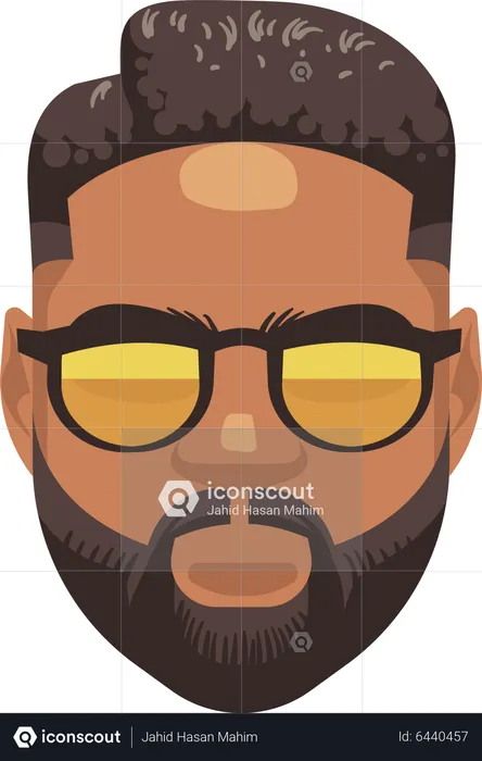 Bearded Hipster Man  Illustration