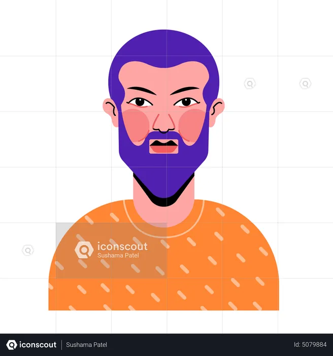Bearded man  Illustration