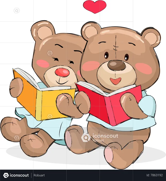 Bears Read Book  Illustration