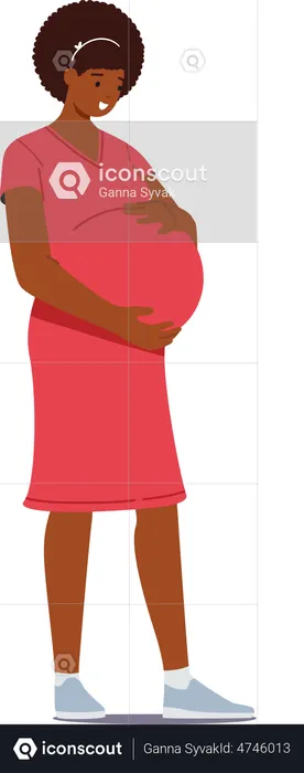Beautiful African Pregnant Woman  Illustration