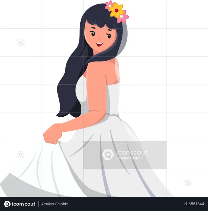 Beautiful Bride giving side pose  Illustration