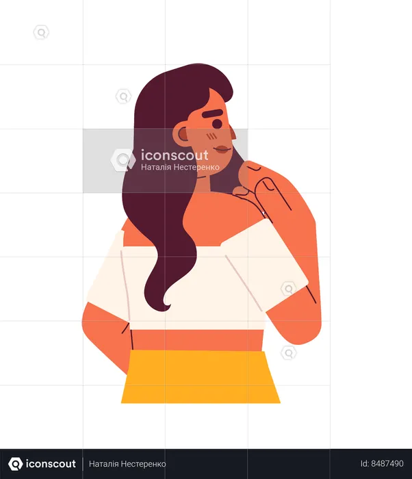 Beautiful brunette woman looking excited  Illustration