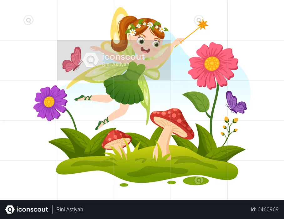 Beautiful fairy flying  Illustration