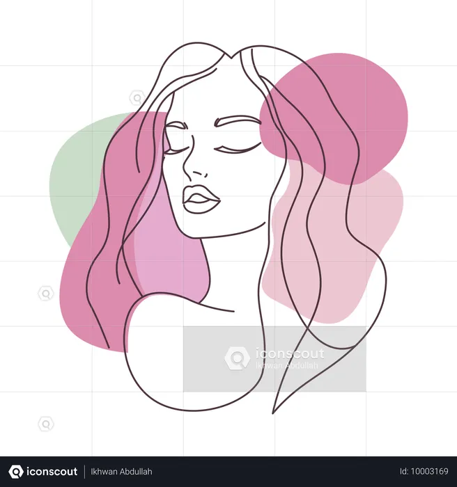 Beautiful Girl Face  Illustration