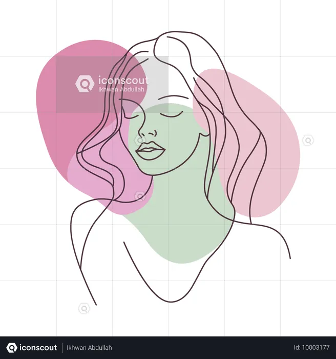 Beautiful Girl Face  Illustration