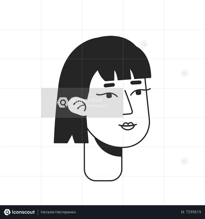 Beautiful happy woman with short haircut  Illustration